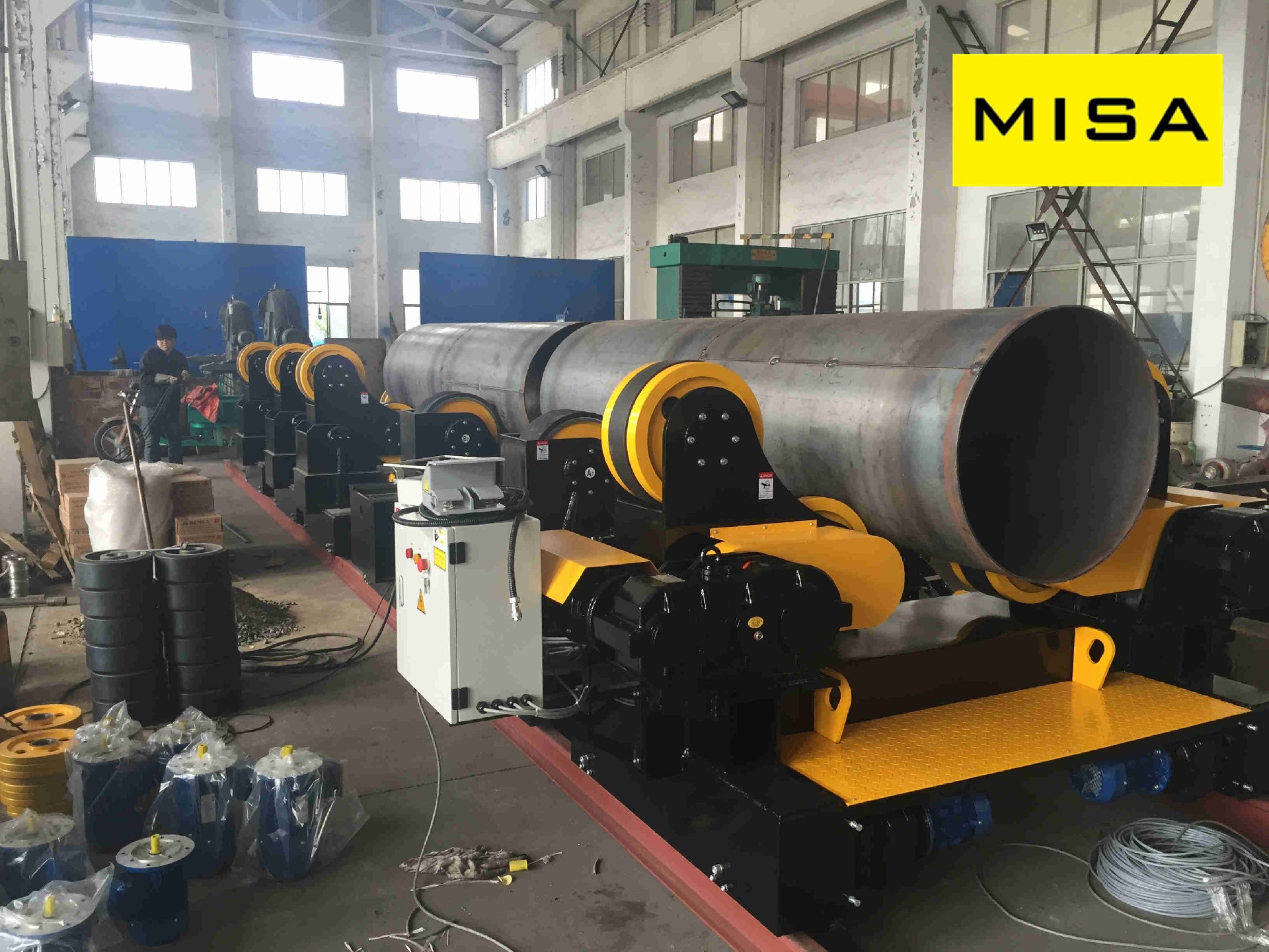 Easy Operation Vessel Self-aligning Welding Turning Rolls With Width 180mm PU Wheels