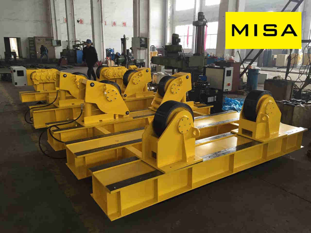 60T Yellow Automatic Conventional Pipe-up Growing Line With 2*2.2KW Motor For Vessel Welding