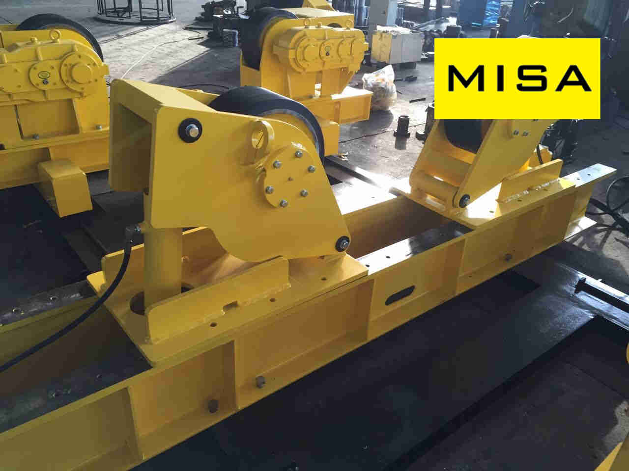 60T Yellow Automatic Conventional Pipe-up Growing Line With 2*2.2KW Motor For Vessel Welding