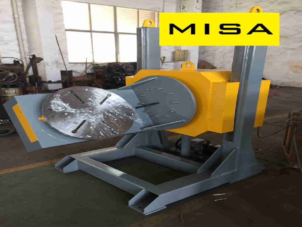 HBJ-05 Elevting L-type Welding Positioner With 0.09-0.9rpm Overturning And Vertical Turning Table